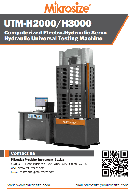 UTM-H2000/H3000 Computerized Electro-Hydraulic Servo Hydraulic Universal Testing Machine